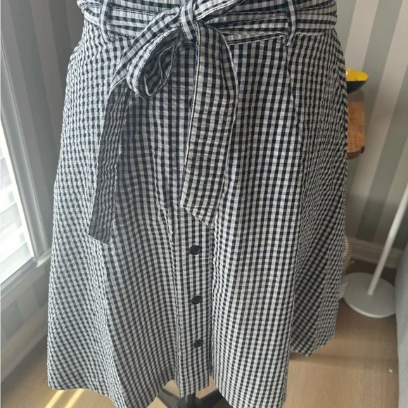 Brooks Brothers Black and White Gingham  seersucker Skirt - Picture 7 of 7